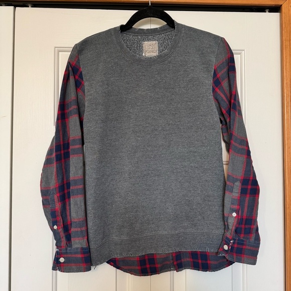 LF FURST OF A KIND DISTRESS PLAID SWEATSHIRT - Picture 1 of 5